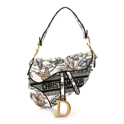Christian Dior Canvas Toile Mexico Embroidery Saddle Bag White Multicolor 1 of 10