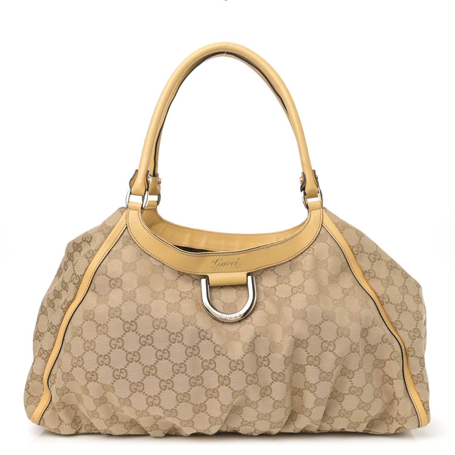 Gucci Monogram Large D Gold Hobo Beige 1 of 11
