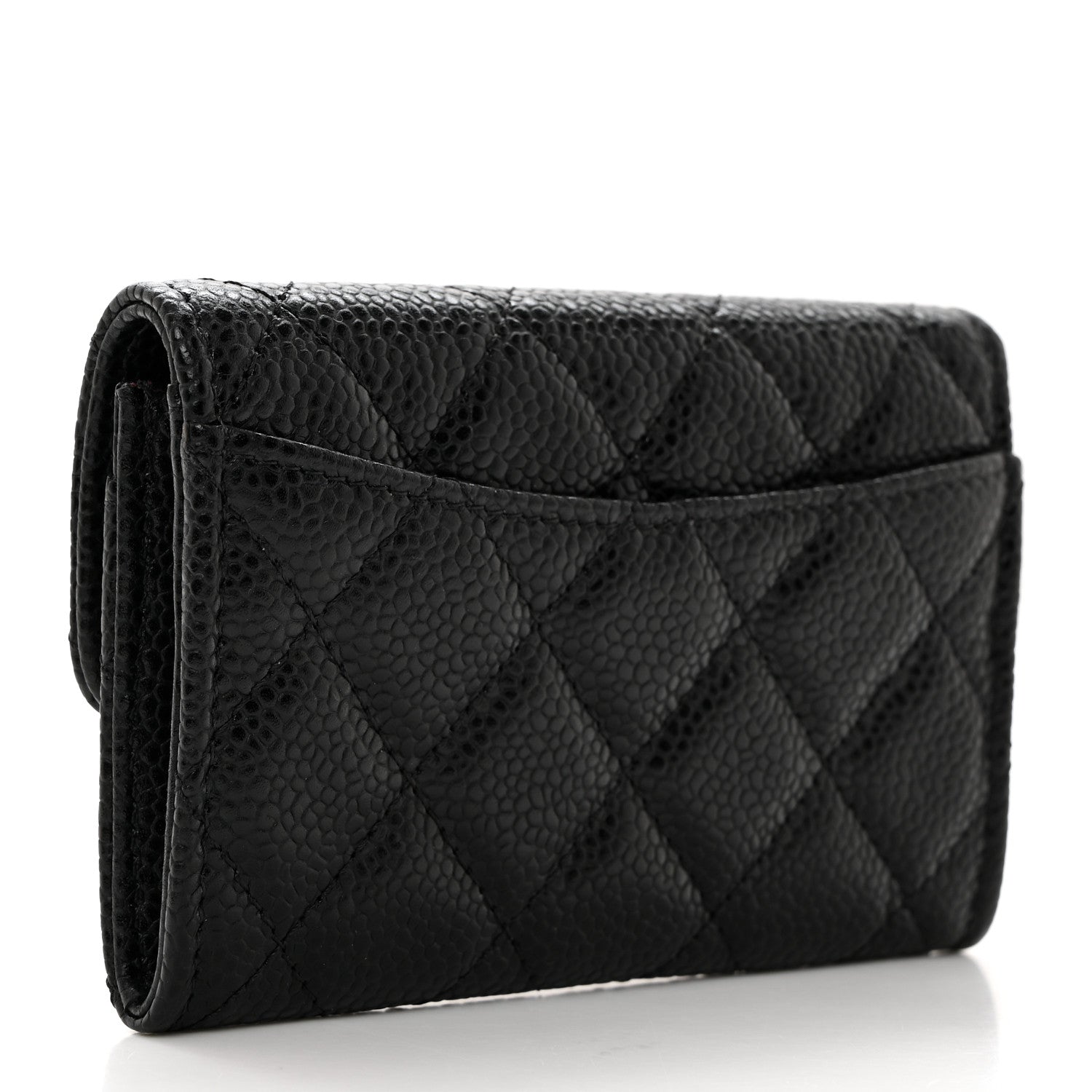 Chanel Caviar Quilted Flap Card Holder Wallet Black 3 of 9
