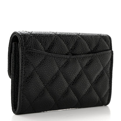 Chanel Caviar Quilted Flap Card Holder Wallet Black 3 of 9