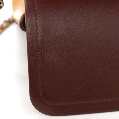 Chanel Lambskin Quilted Tri-Color Jumbo Double Flap Orange Burgundy Yellow 12 of 13