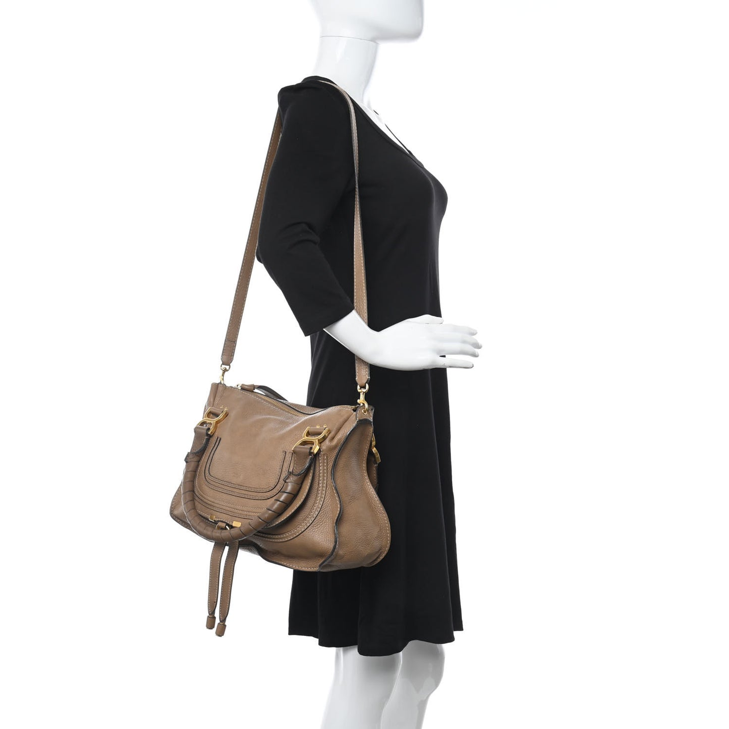 Calfskin Medium Marcie Satchel Nut