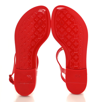 Louis Vuitton Rubber Bikini Thong Flat Sandals 37 Red 5 of 7