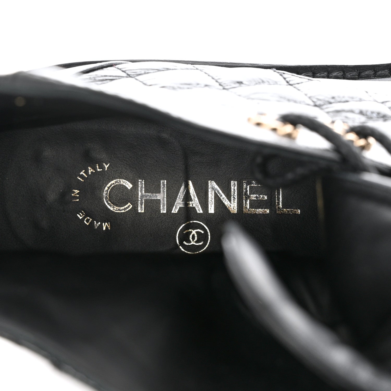 Chanel Shiny Goatskin Calfskin Quilted Lace Up Combat Boots 38 Black 8 of 10