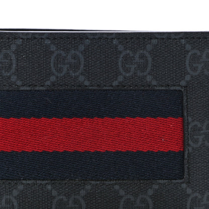 Gucci GG Supreme Monogram Selleria Calfskin Web New Web Bi-Fold Wallet Black 7 of 10