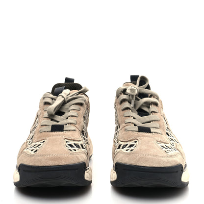 Chanel Suede Calfskin Embroidered CC Sneakers 37.5 Beige Black 2 of 8