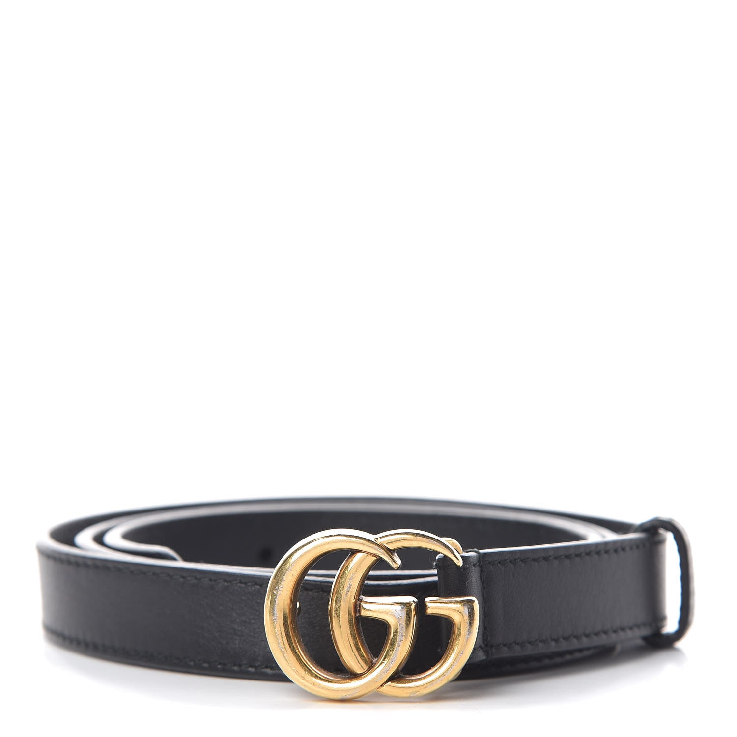Gucci Calfskin Double G 20mm Belt 85 34 Black 1 of 7