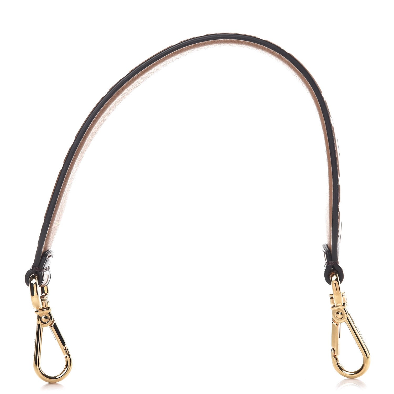 Fendi Calfskin FF 1974 Embossed Mini Strap You Tobacco Black 1 of 5