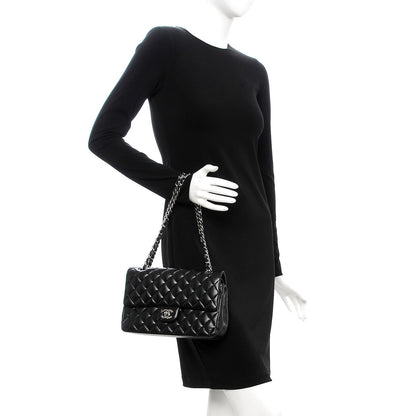 Chanel Lambskin Quilted Medium Double Flap Black 3 of 10