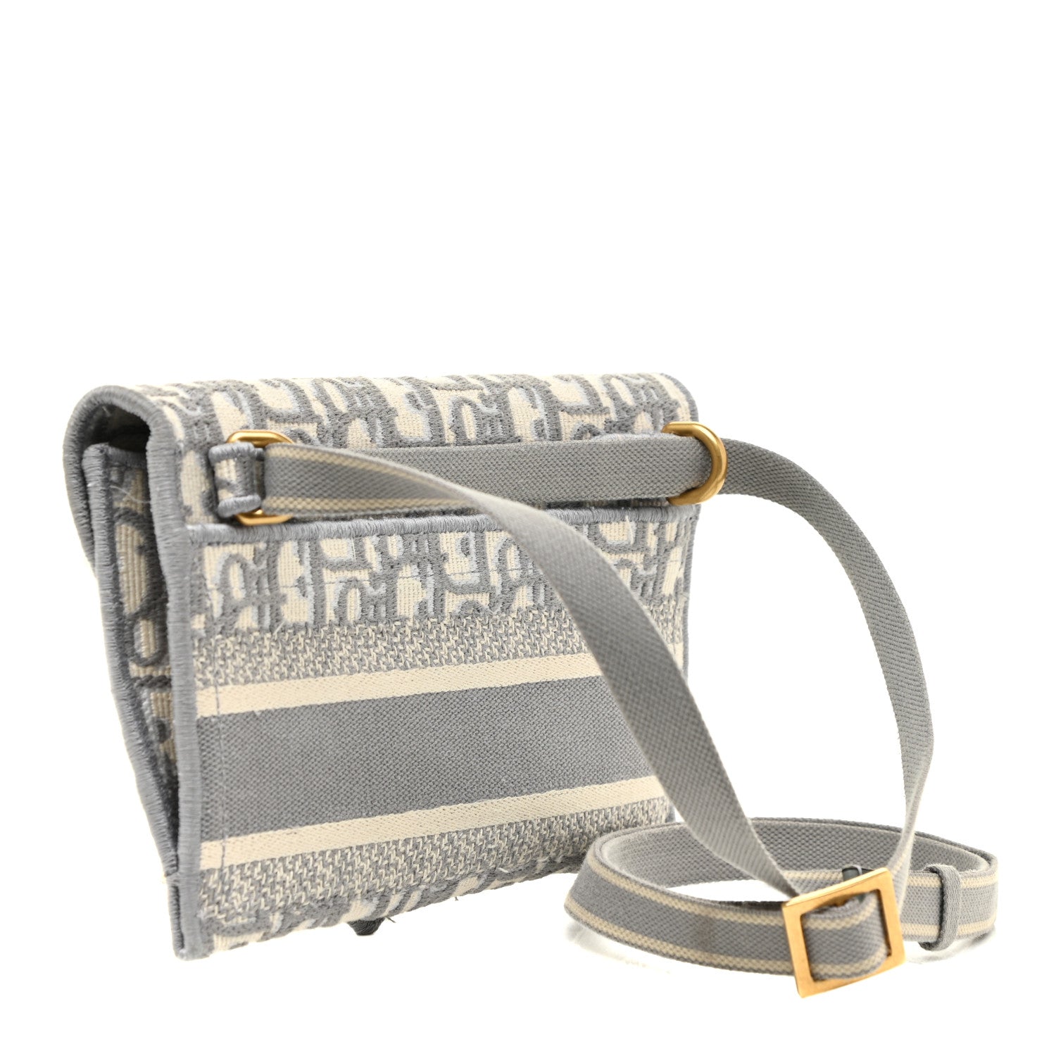 Christian Dior Oblique Slim Saddle Pouch Grey 2 of 11