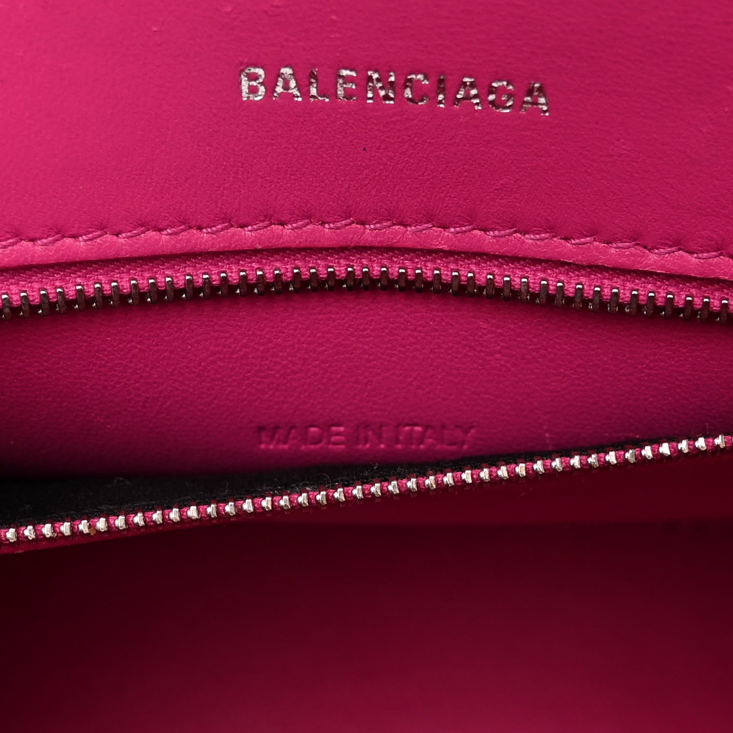 Balenciaga Grained Calfskin Tonal B Small Hourglass Top Handle Bag Acid Fuchsia 7 of 13