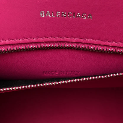 Balenciaga Grained Calfskin Tonal B Small Hourglass Top Handle Bag Acid Fuchsia 7 of 13
