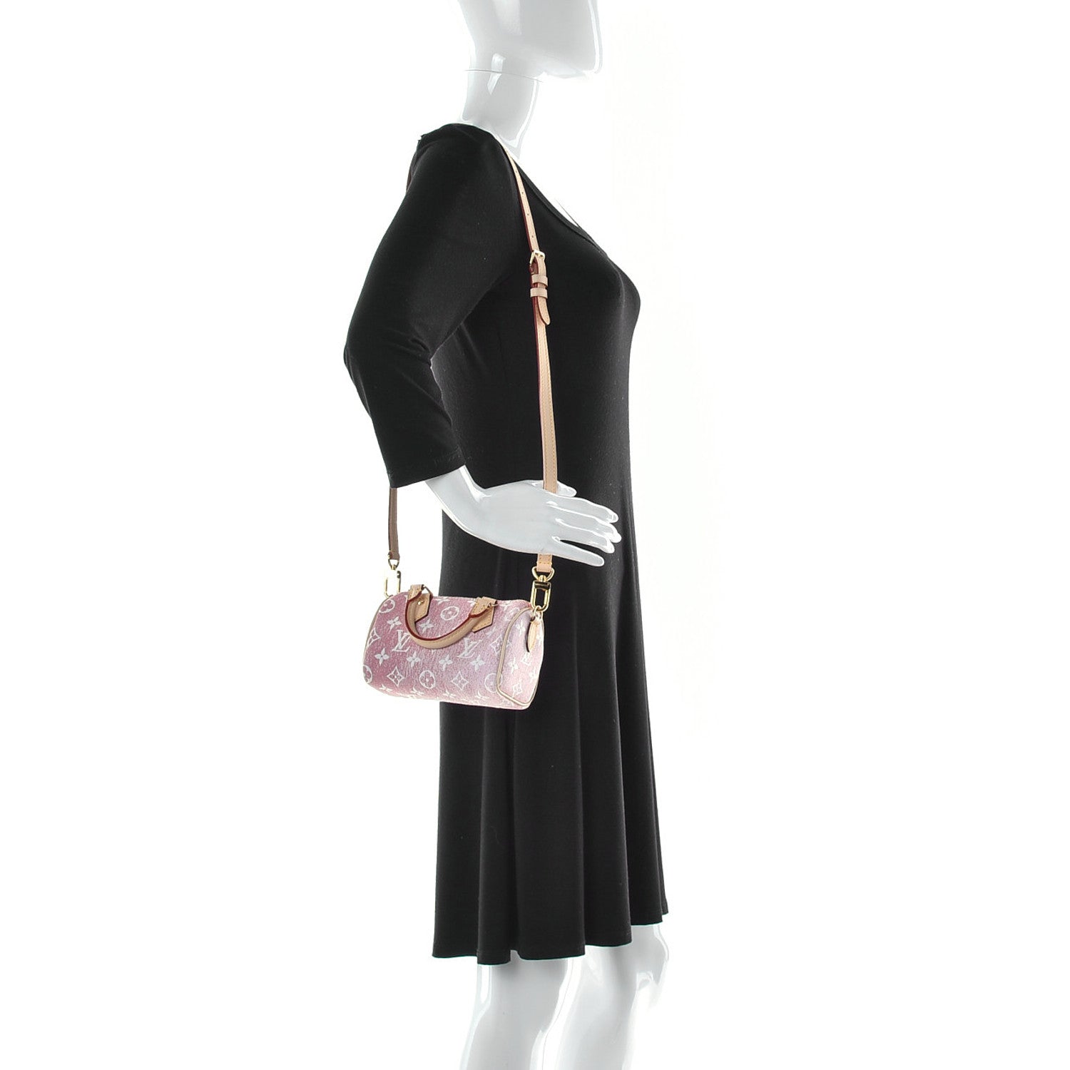 Louis Vuitton Monogram Jacquard Denim Nano Speedy Bandouliere Pink 2 of 8