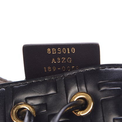 Fendi Vitello Liberty F is Fendi FF 1974 Embossed Mini Mon Tresor Bucket Bag Black 7 of 12
