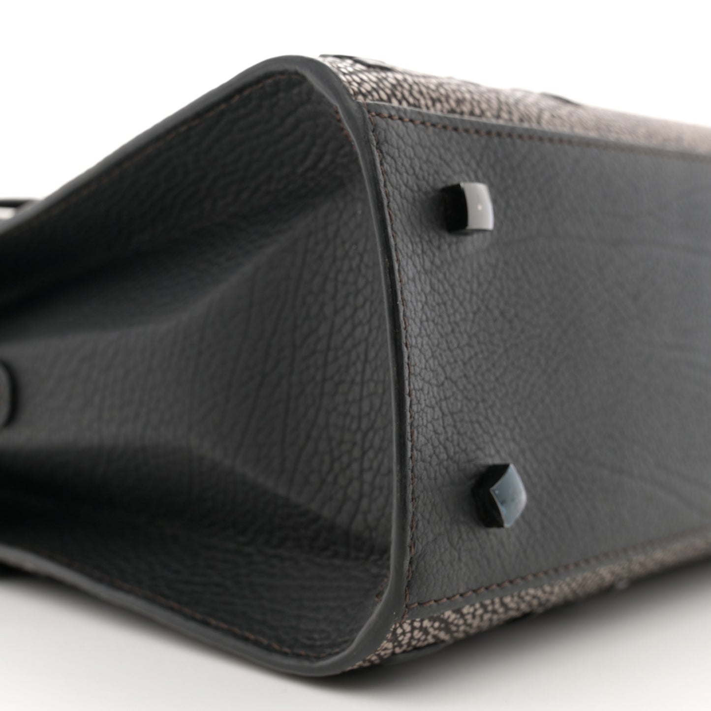 Grained Calfskin MM Tribal Stitch Tempete Satchel Ebene Ivory Black
