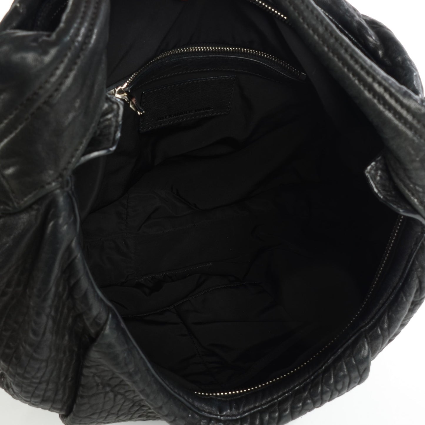 Pebbled Lambskin Morgan Hobo Black Silver Hardware