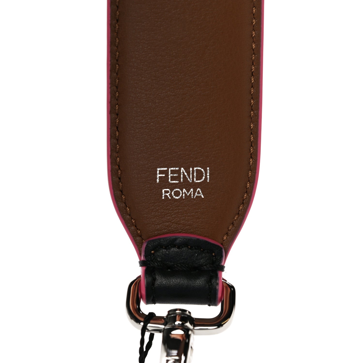 Fendi Vitello Dolce Plexiglass Bi-Color Studded Strap You Black Brownie Multicolor 3 of 5
