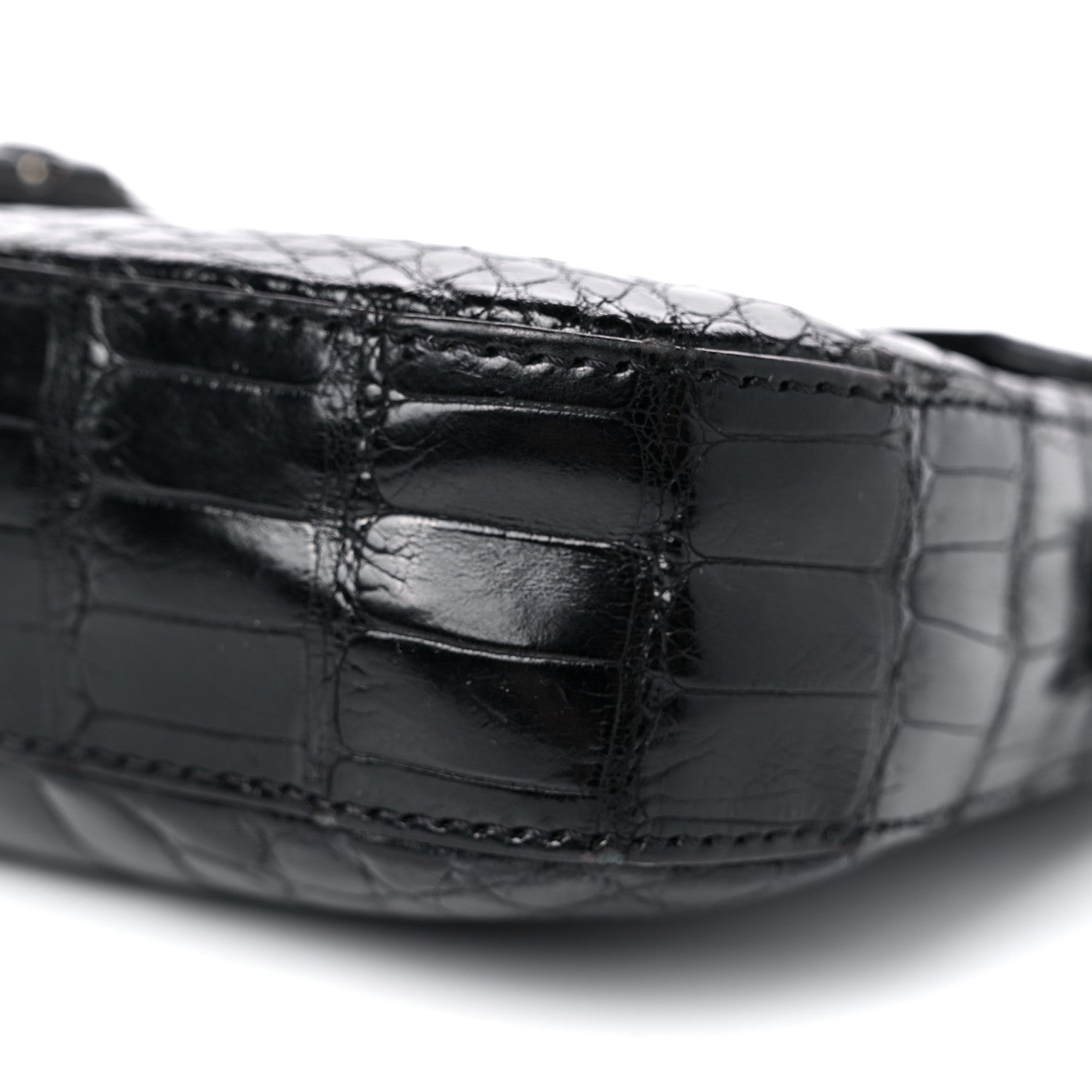 Fendi Crocodile Crystal Baguette Black 10 of 12