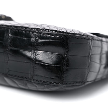 Fendi Crocodile Crystal Baguette Black 10 of 12