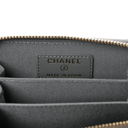 Chanel Caviar Quilted Zip Coin Purse Grey 6 of 10