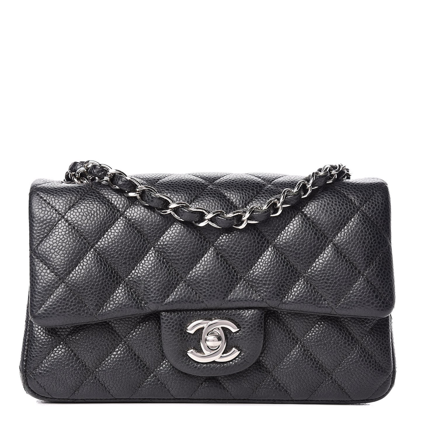 Caviar Quilted Mini Rectangular Flap Black
