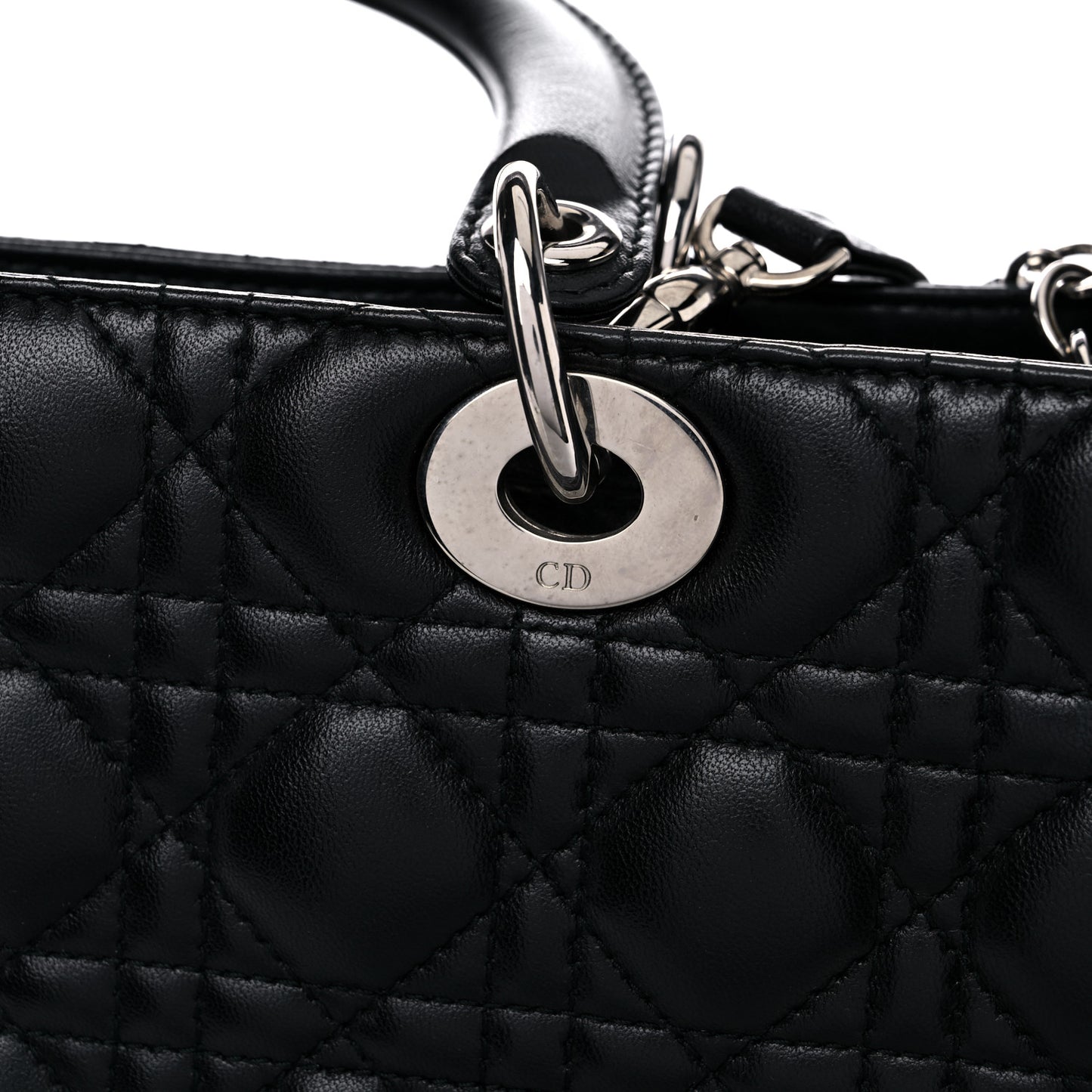 Lambskin Cannage Large Lady Dior Black