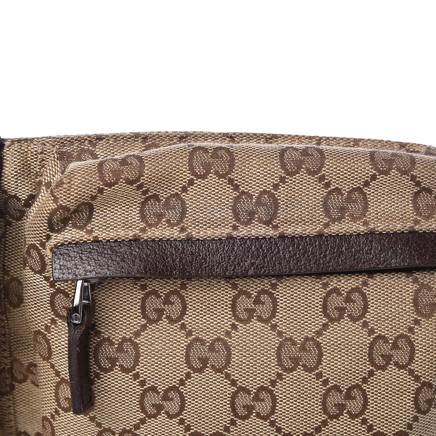 GG Monogram Double Pocket Belt Bag Dark Brown