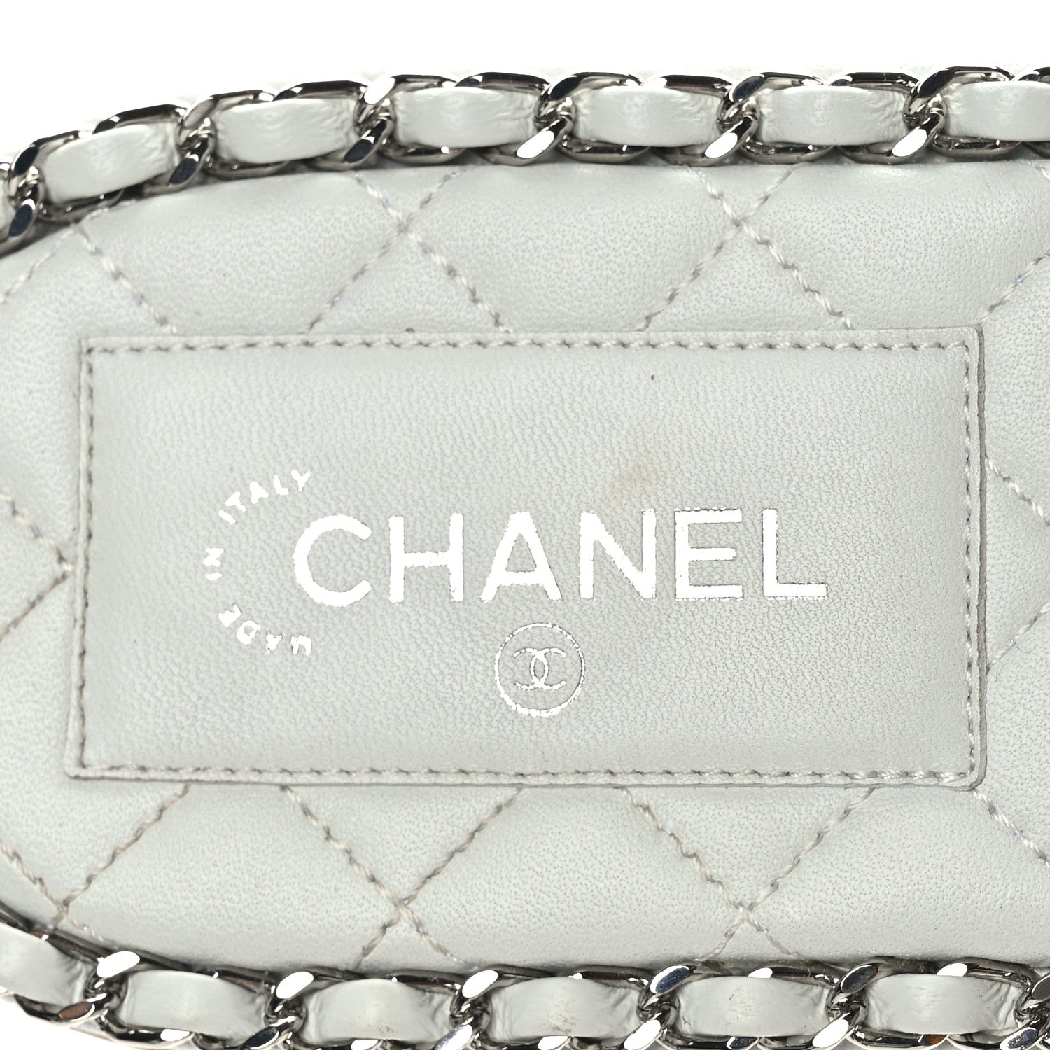 Chanel Lambskin Chain Cork Slide Sandals 41 White 8 of 8