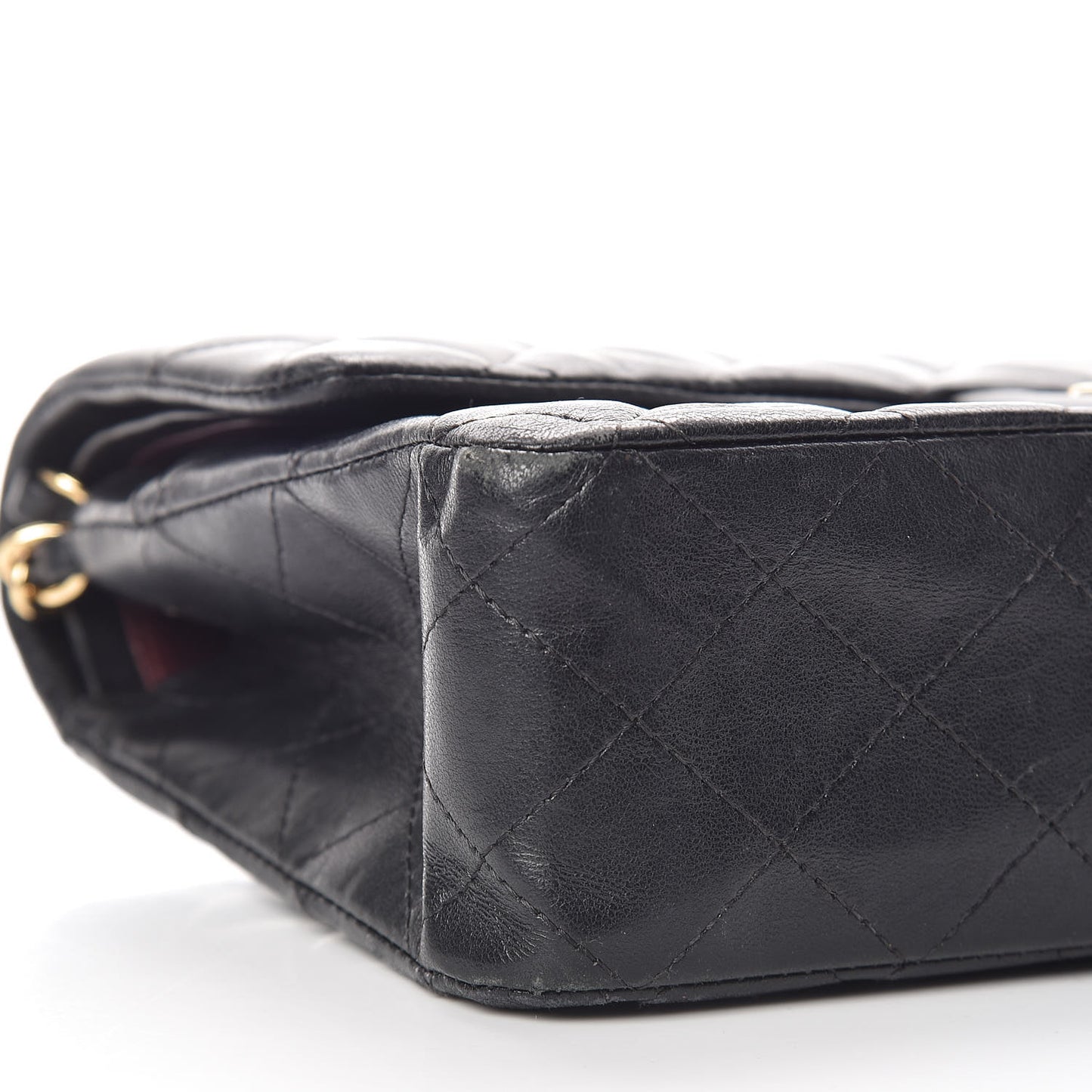 Lambskin Quilted Medium Double Flap Black