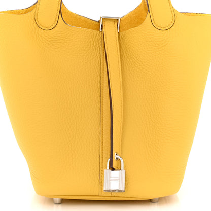 Hermes Taurillon Clemence Picotin Lock 18 PM Sun 8 of 11