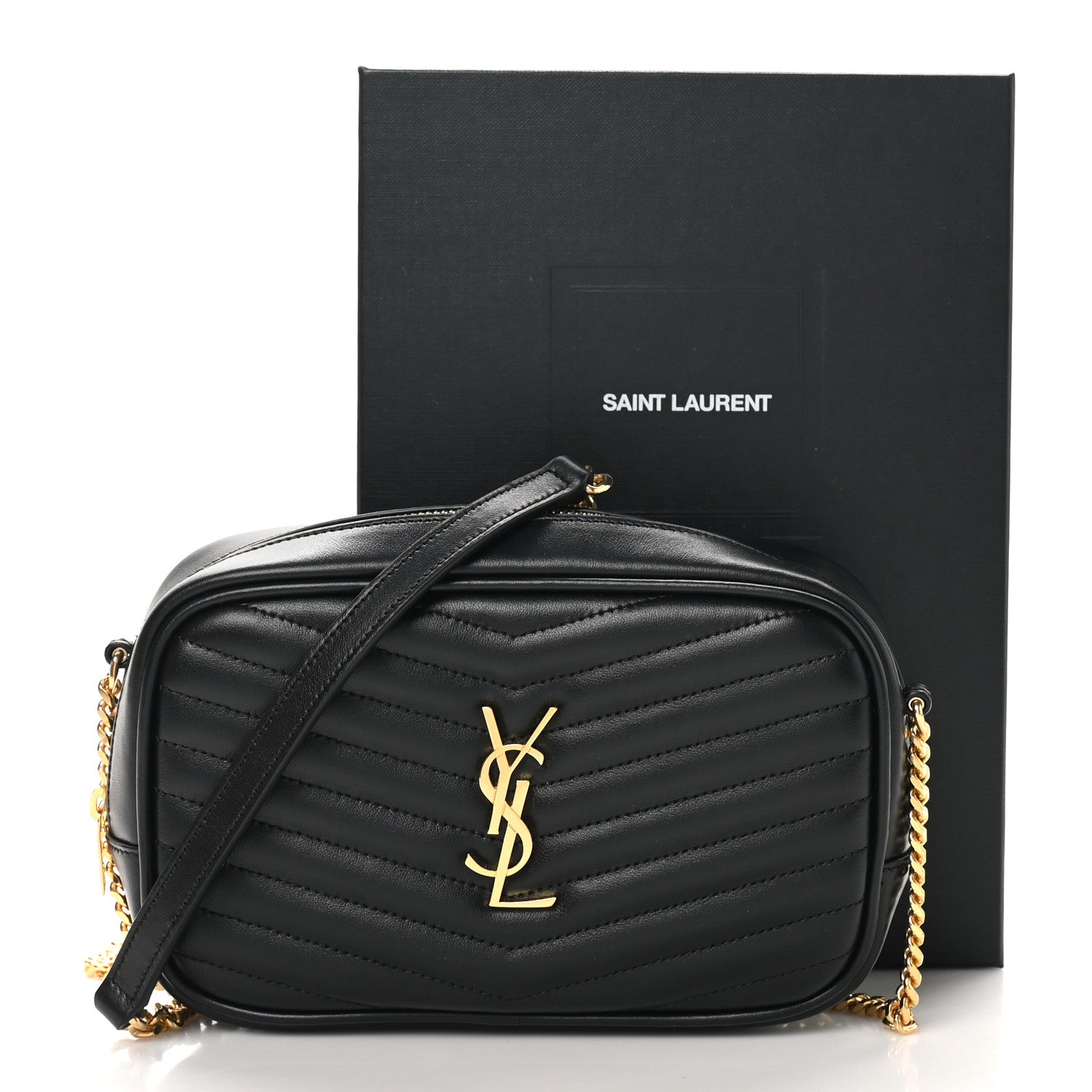 Saint Laurent Calfskin Matelasse Monogram Mini Lou Camera Bag Black 11 of 11