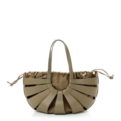 Bottega Veneta French Calfskin Shell Bag Taupe 1 of 10