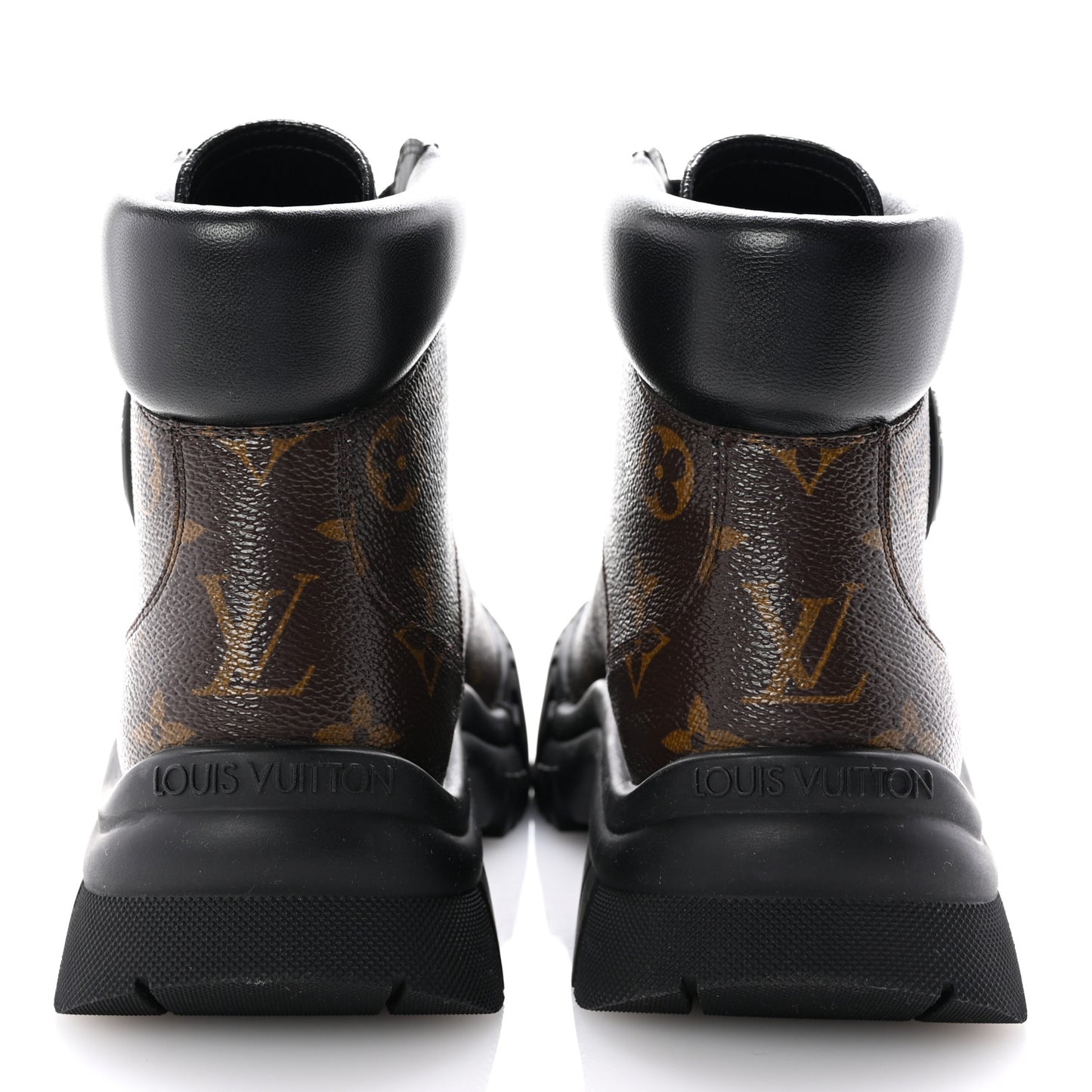 Calfskin Patent Monogram Ruby Flat Ranger Boots 38 Black