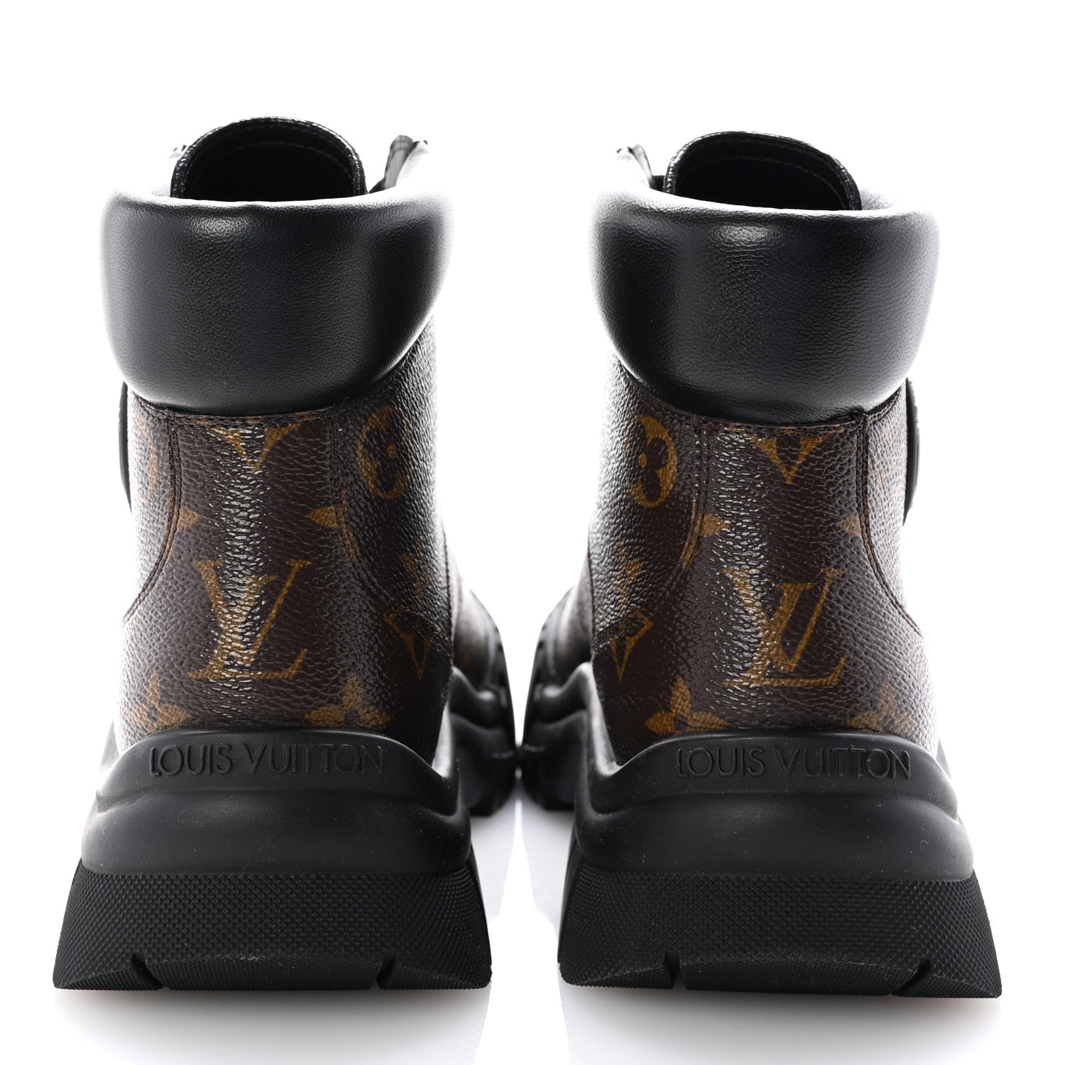 Louis Vuitton Calfskin Patent Monogram Ruby Flat Ranger Boots 38 Black 6 of 10