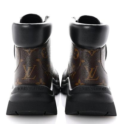 Louis Vuitton Calfskin Patent Monogram Ruby Flat Ranger Boots 38 Black 6 of 10