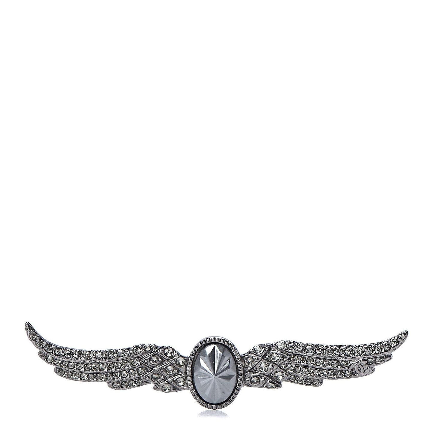 Ruthenium Crystal Wings Brooch