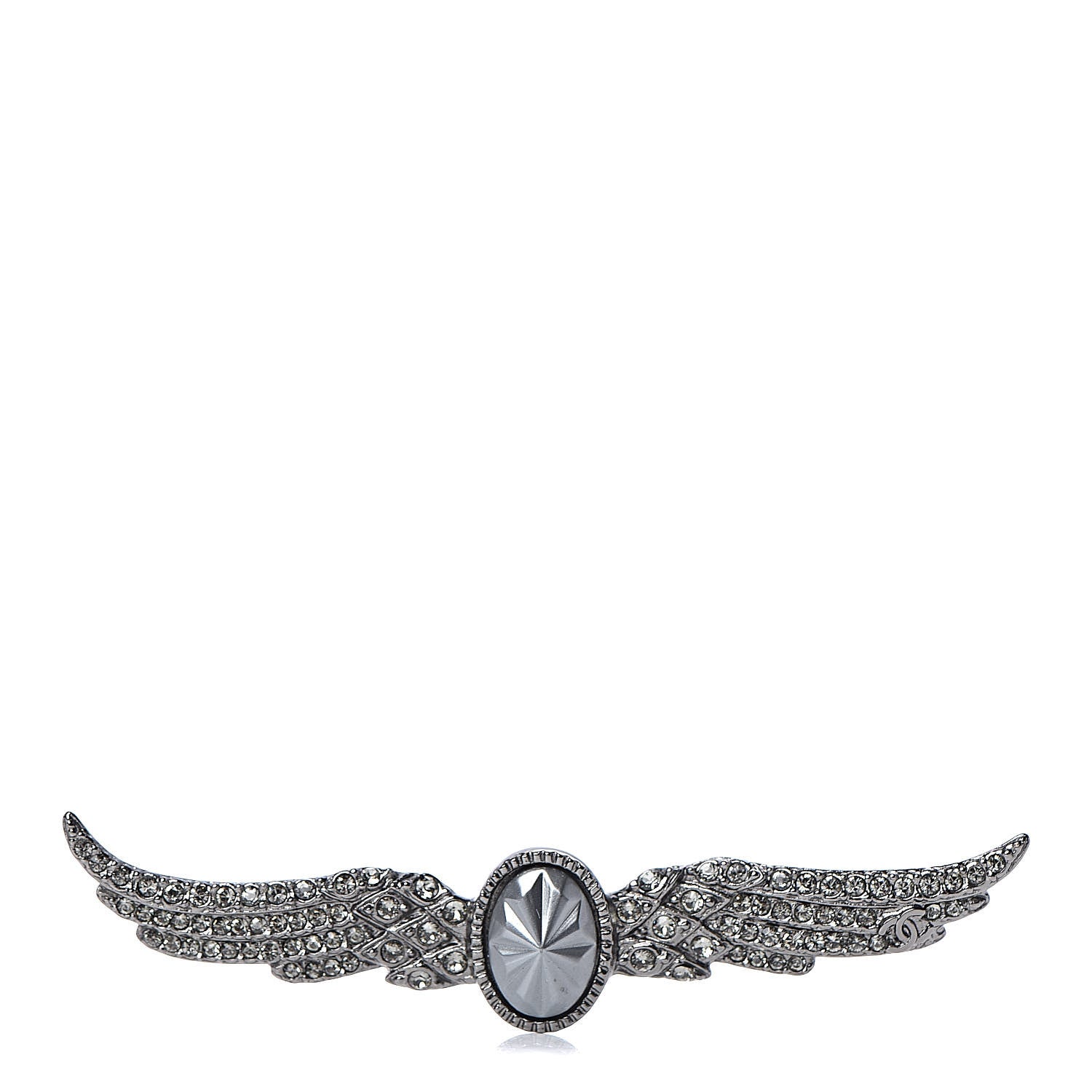 Chanel Ruthenium Crystal Wings Brooch 1 of 4