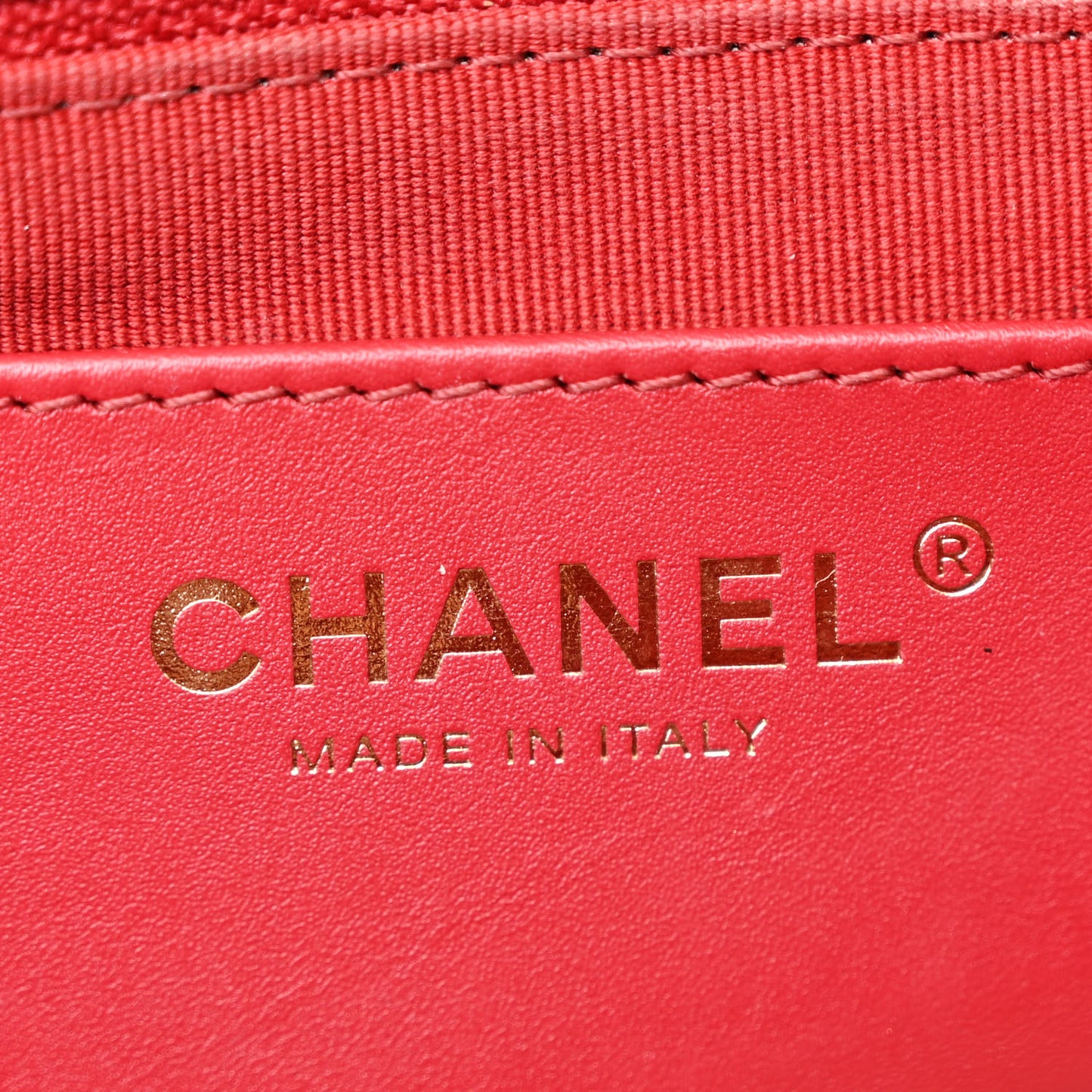 Shiny Lambskin Quilted Multi Stand Flap Dark Red