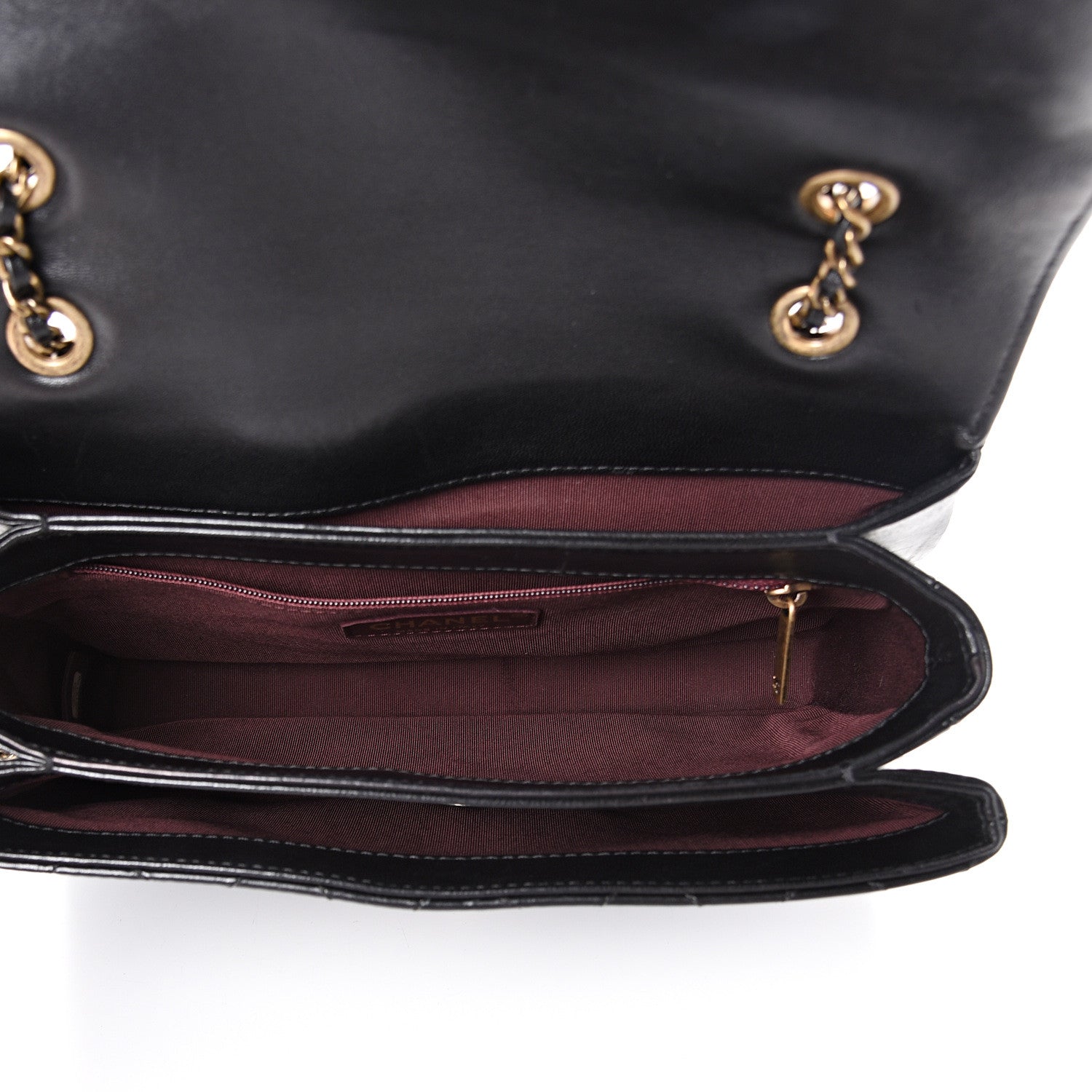 Chanel Shiny Lambskin Quilted Around The Corner Flap Black 4 of 14