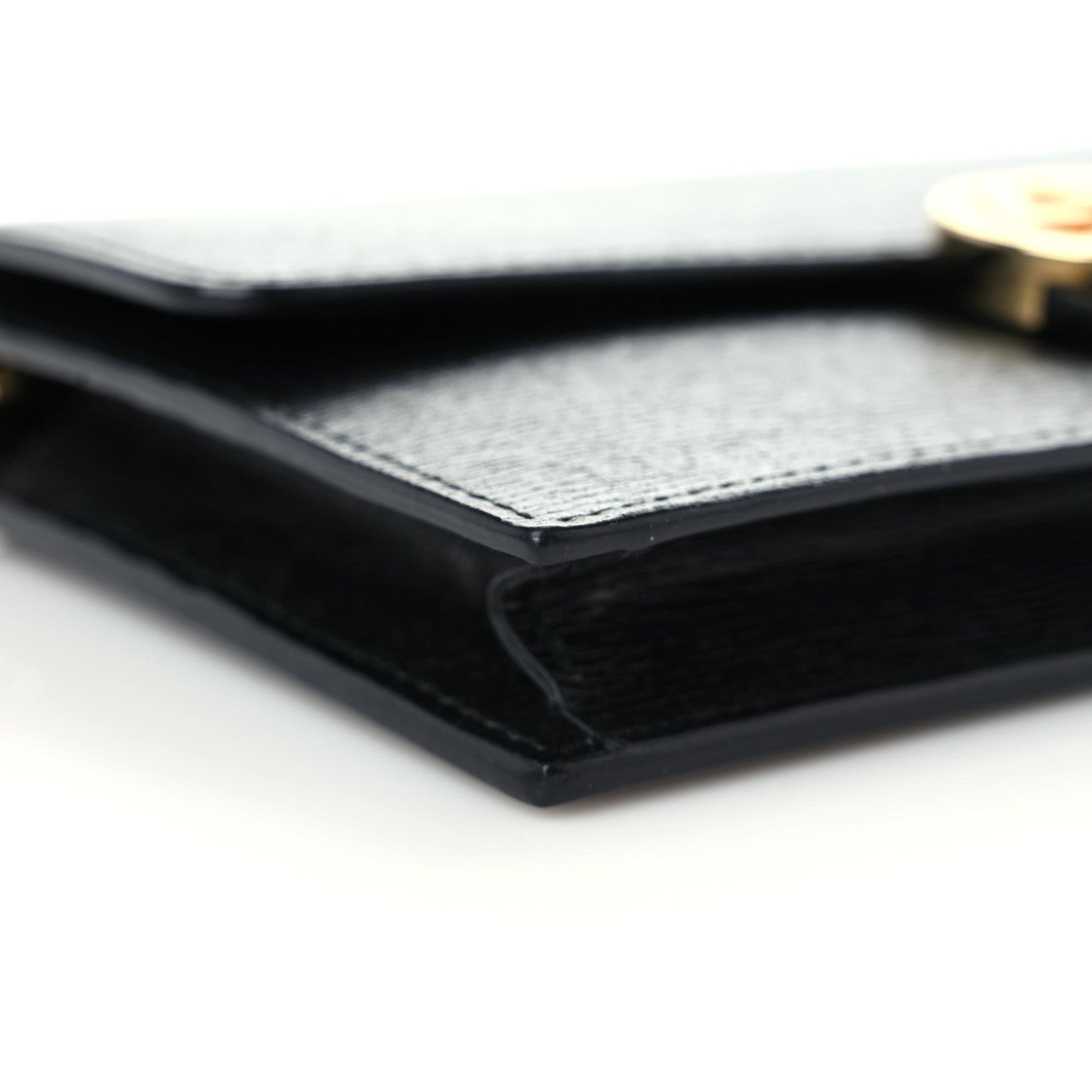 Gucci Textured Calfskin Icon Chain Wallet Black 9 of 10