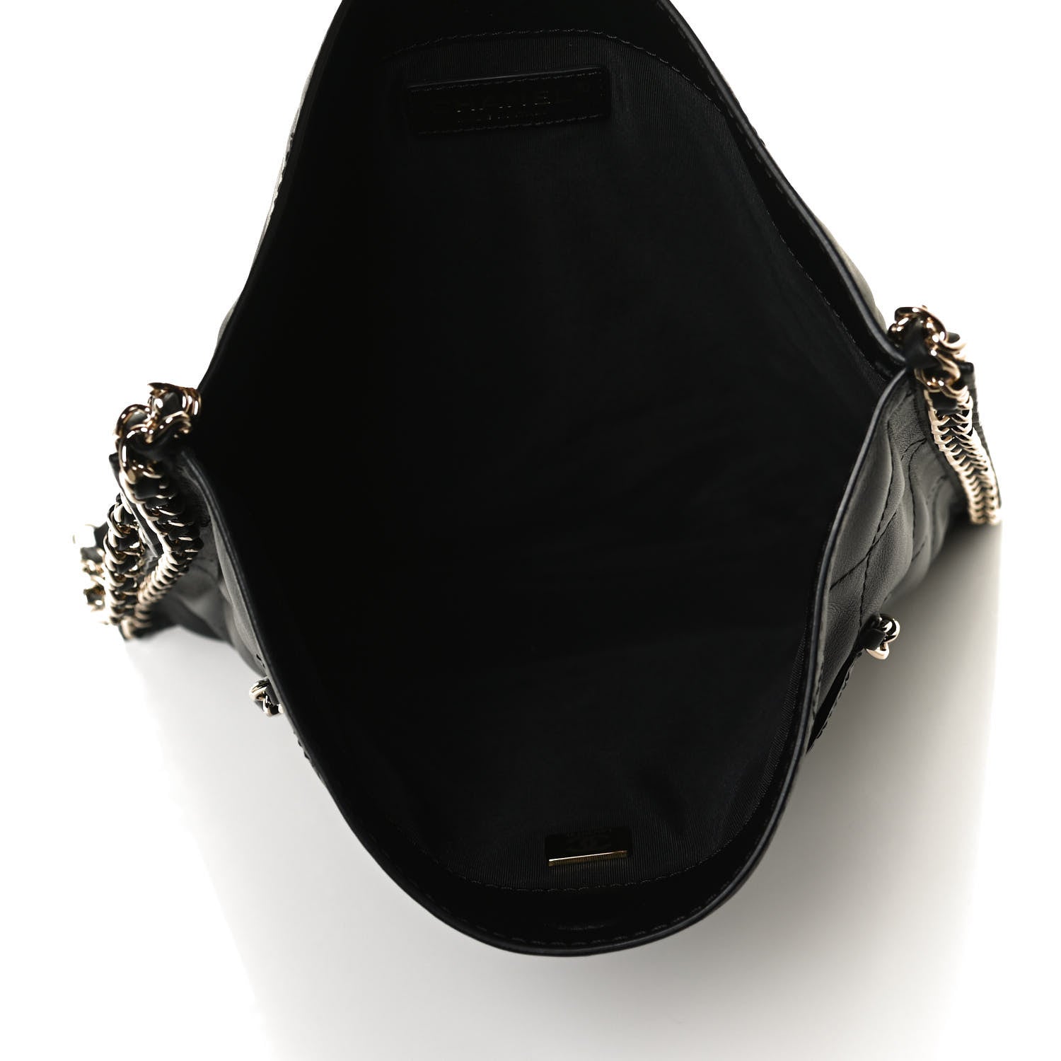 Chanel Calfskin Quilted Chain Flat Tote Black 5 of 12