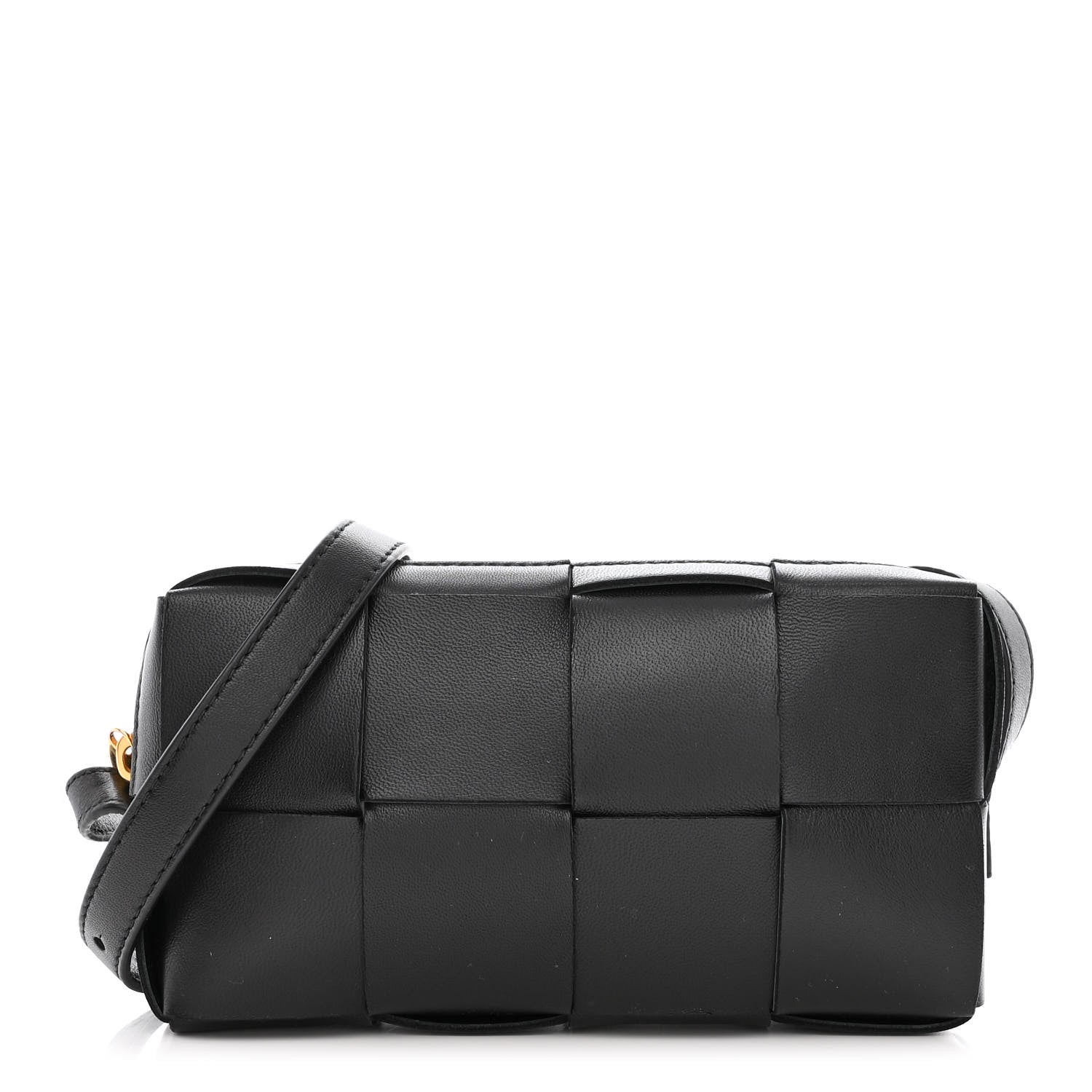 Bottega Veneta Lambskin Maxi Intreccio Cassette Phone Pouch Crossbody Bag Black 1 of 9