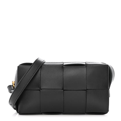 Bottega Veneta Lambskin Maxi Intreccio Cassette Phone Pouch Crossbody Bag Black 1 of 9