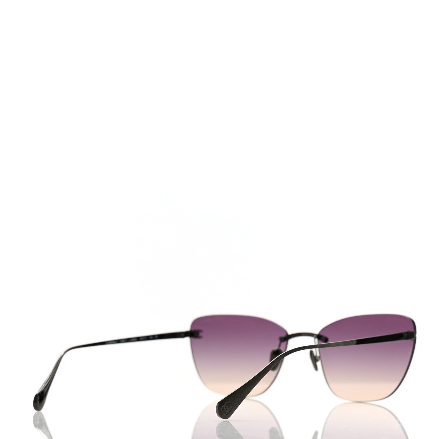 Chanel Titanium Cat Eye CC Sunglasses 4286-T Black 4 of 8