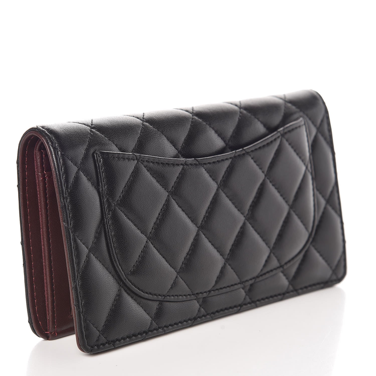 Chanel Lambskin Quilted Yen Wallet Black 3 of 9