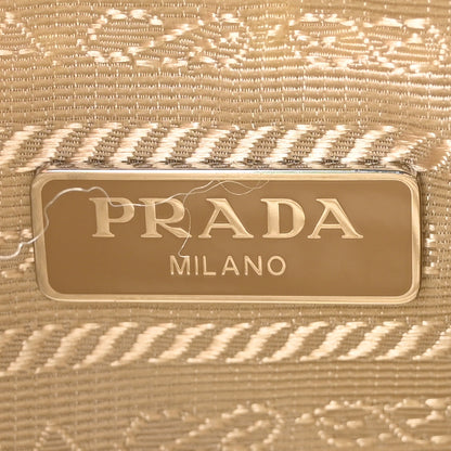 Prada Yarn Raffia Effect Crochet Embroidered Mini Re-Edition Shoulder Bag Cedro 6 of 11