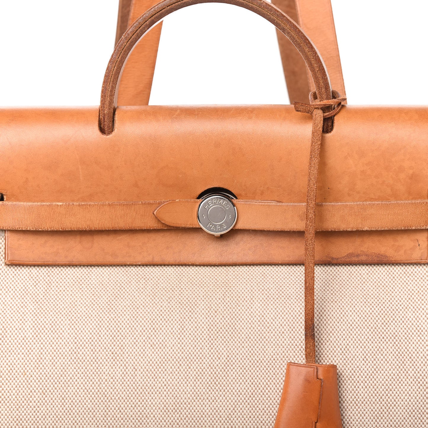 Toile Vache Calfskin Herbag 30 PM Backpack Natural