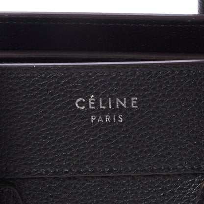 Celine Drummed Calfskin Micro Luggage Black 8 of 10