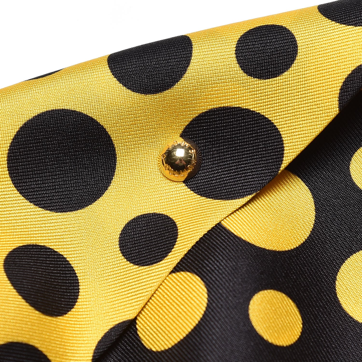 Louis Vuitton Silk Kusama Infinity Dots Snood Scarf Black Yellow 4 of 4