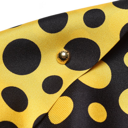 Louis Vuitton Silk Kusama Infinity Dots Snood Scarf Black Yellow 4 of 4